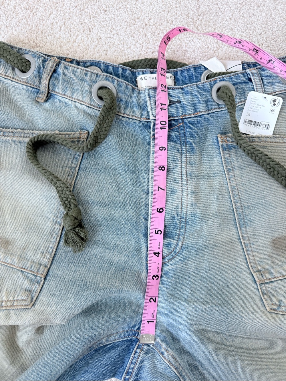 Free People Moxie Low Slung Jeans with Olive Braided Belt in Roll Around - Picture 13 of 16